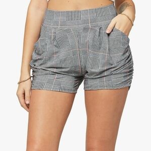 Women's Black and White Checkered Shorts